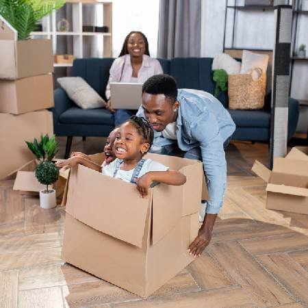 Young family moving house