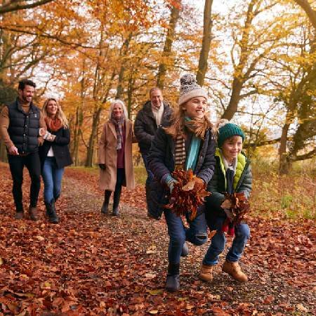 Multigenerational family out for an autumn walk | What will my retirement look like?